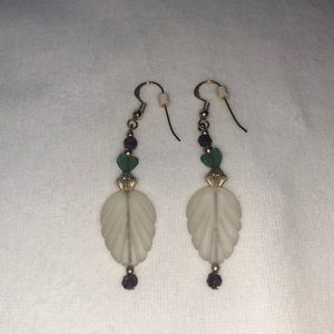 Beaded Frosted Dangly Earrings